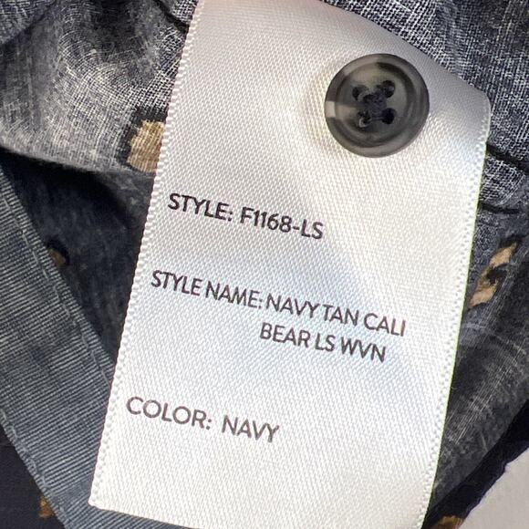 Nomad Little Boys long Sleeve Button Down Bear embroidered shirt Size 6 L - Picture 5 of 8